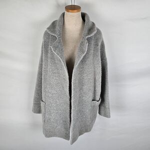 Brandy Melville Open Cardigan Women's One Size Wool Blend Pockets Gray Oversized